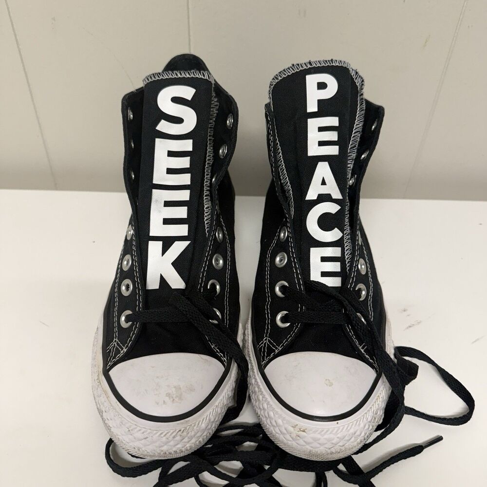 Converse Chuck Taylor All Star Seek Peace Black High Top 165766F Men 9 Women 11